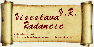 Višeslava Radančić vizit kartica